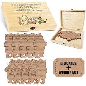 Advice and Wishes for Parents To Be, 30 Pcs Winnie Baby Predictions and Advice Cards, Baby Predictions and Wishes Box, Predictions and Advice Cards for Mommy to Be, Wishes Crads for Baby 5x7 inch