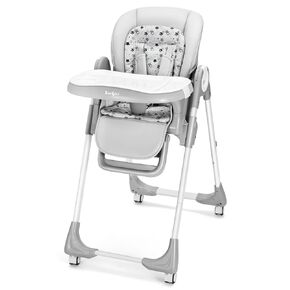 Convertible High Chairs for Babies and Toddlers, Foldable High Chair with Adjustable Backrest, Footrest and Tray, Baby Dinning High Chair with Lockable Wheels, Star Gray