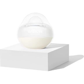 Willow - Silicone Wearable Breast Pump - Passive Suction Milk Collector - Hands Free Manual Breast Pump - Dishwasher Safe - Breastfeeding Essentials - Easy Pour Spout for Milk Storage Bags - BPA Free