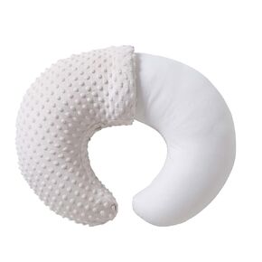 Nursing Pillow and Positioner, Breastfeeding, Bottle Feeding, Baby Sitting Support with Removable Ultra Soft Cover, Tummy Time Support for Baby Boys and Girls (Beige)