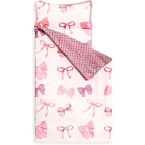 Child’s Ribbon Nap Mat - Soft, Washable, and Portable with Built-in Pillow - Lightweight Nap Mat for Toddlers, Perfect for Daycare, Preschool, and Travel