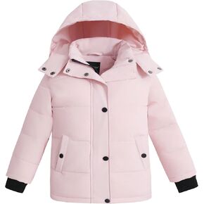 Wantdo Girl's Padded Puffer Jacket Warm Winter Coat Windproof Winter Jacket Water Resistant Hooded Parka