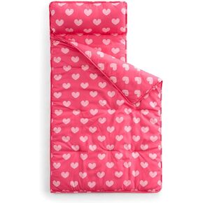 Kids Sleeping Bag Nap Mat with Pillow & Blanket – 3-in-1 Machine Washable Quilted Mat for Toddlers – Portable with Handles – 20" x 50" for Daycare, Preschool, Travel, & Sleepovers