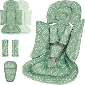TANOFAR Car Seat Head Support Baby - Infant Car Seat Insert for Newborn Girls Boys - Soft Carseat Head Support for Infant - Newborn Carseat Insert for Car Seats, Strollers, Swings, Bouncer (Green)