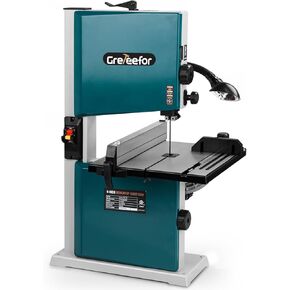 3Amp 9 Inch Benchtop Band Saw, 2-Speed（1700/2500FPM）with 360° Work Light, Miter Gauge & Rip fence, Steel Base, Band Saws for Woodworking
