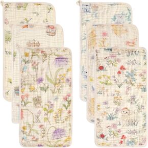 Ultra-Soft & Absorbent Muslin Baby Burp Cloths - 6-Pack, 20x10 Inches - Ideal for Gentle Burping Sessions with Baby Boys & Girls, Unisex Design, Perfect