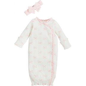 Mud Pie baby-boys Children's Bow Print Gown
