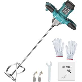 Jadeshay 2500W Handheld Electric Concrete Mixer, Blue Cement Mixer with 6-Speed Control for Concrete, Paint, Mortar