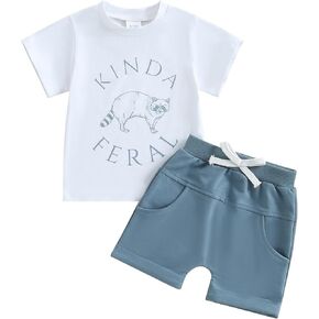 Toddler Baby Boy Summer Outfit Short Sleeve T Shirt Top Casual Shorts Set Infant Newborn Clothes 6 12 18 24 Month 2T