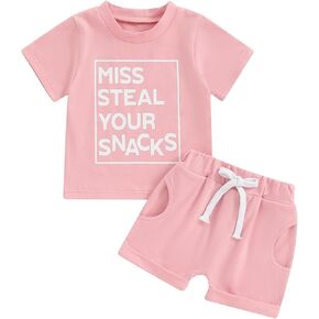 Toddler Baby Girl Summer Outfit Short Sleeve T Shirt Top Casual Shorts Set Infant Newborn Clothes 6 12 18 24 Month