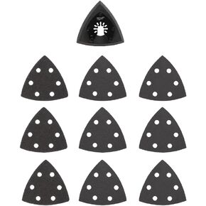 Milwaukee Open-Lok 3-1/2 in. X 3.35 in. L Triangular Sanding Pad and Paper Set 10 pc