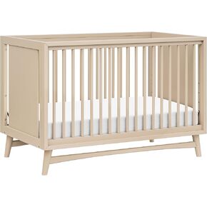 babyletto Peggy 3-in-1 Convertible Crib with Toddler Bed Conversion Kit in Taupe, Greenguard Gold Certified