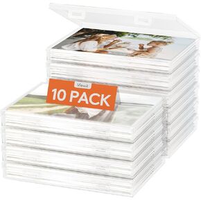 Lifewit 6 Pcs Photo Storage Box 4x 6 Photo Case, Clear Photo Boxes Storage, Seed Organizer Craft Storage Box for Cards Pictures Stamps Office Supplies