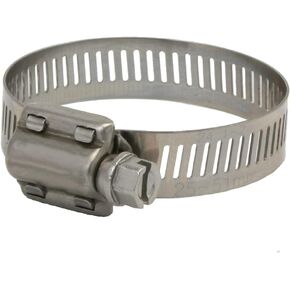 All 300 Grade Stainless Steel High Torque Hose Clamp, Worm-Drive, SAE Size 24, 1" to 2" Diameter Range, 1/2" Bandwidth (Pack of 10)