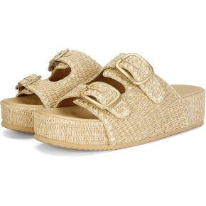 MICIFA Platform Sandals for Women Espadrille Wedges Summer Beach Sandals Comfortable Cute Woven Straw Crochet Sandals Shoes Casual Adjustable Double Buckle Strap Sandals