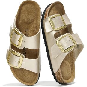Project Cloud Genuine Leather Flat Sandals Comfortable Beach Essentials Womens Sandals Memory Foam Vacation Essentials Slides for Women Footwear (Santorini)