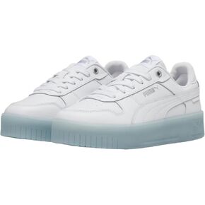 PUMA Women's Carina Street Sneaker, ICED White White Silver, 10