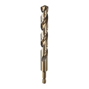 HARFINGTON 1/4" Hex Shank Drill Bit 13/32" Gold Oxide M35 High Speed Steel Twist Drill Bit 135 Degree Split Point Tip Drilling Tool with Quick Change Hex Shank for Metal Wood Plastic