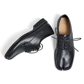 Women Neutral Oxford Shoes Lace-up Handmade Derby Faux Leather Flats Solid Ladies Shoes with Tabi Split Toe