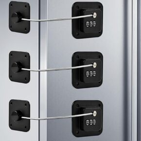 3 Pack Fridge Lock for Kids, Traceless Refrigerator Lock for Adults, Child Proof Cabinet Locks Baby Proofing, Drawer Freezer Lock for Fridge Refrigerator Locks (Black)