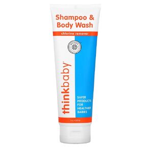 Thinkbaby Chlorine Remover Shampoo & Body Wash – Safe, Gentle After Swim Baby Bath Soap – Natural No Tears Foaming Cleanser for Kids Hair & Body - 8oz