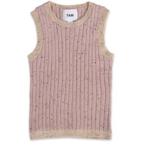 7AM Baby Sleeveless Tank Top - Hug Me Collection Crew Neck Top for Kids & Toddlers, Retro Cotton Ribbed Knit | Soft & Comfy