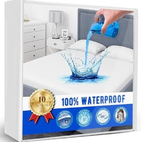 Full Size Mattress Protector Waterproof Mattress Topper Pad Cover Super Noiseless Soft & Breathable Mattress Protector Full Terry for Pets Kids Adults 54" x 75" Fitted Bed Sheets Full up -14''