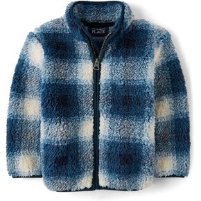 The Children's Place,Baby Boys,and Toddler Cozy Fuzzy Sherpa Jacket,Tidal Plaid,2 Years