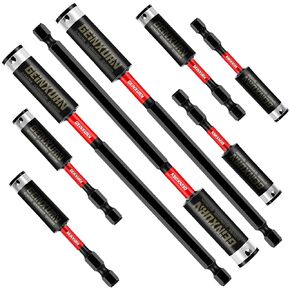 8PACK Impact Magnetic Screwdriver Bit Holders, Extension Socket Drill Bit Holder S2 Alloy Steel Hex Shank Quick-Change Drill Bit Guide（3inches and 6inches）