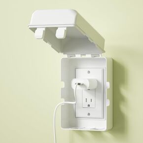 SAFELON 1Pcs Baby Proof Electrical Outlet Box Electrical Outlet Cover Baby Proof Box Plug Cover for Baby Safety (White)