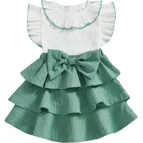 Kuriozud Toddler Baby Girl Ruffle Dress Sleeveless Layered Princess Dresses Beach Sundress Little Girl Spring Summer Clothes