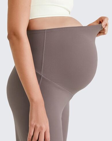 G4Free BareFeel Maternity Yoga Pants Pregnancy Slacks Over the Belly | Bump-Friendly Coverage,Wide Leg Design,Lycra Blend,Extremely Soft,Skin-like Touch,for Work Casual Wear in Saudi Arabia