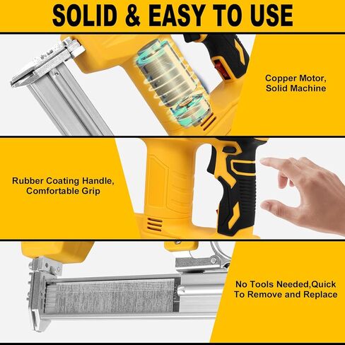 18 Gauge Brad Nailer Cordless for DEWALT 20V Battery (No Battery), 2 in 1 Electric Staple Gun/Nail Gun Battery Powered with 2000 Nails for Wood, Drives up to 1-1/4 in Nails and Crown 1/4 in Staples in Kuwait