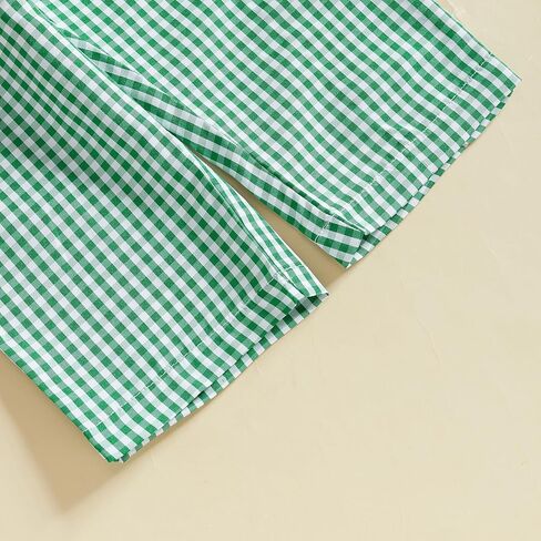 MoZiKQin St Patricks Day Toddler Baby Boy Outfit Embroidery Shamrock Sweatshirt Plaid Pants Set Irish Spring Clothes in Kuwait