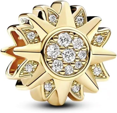 Nbsameng S925 Sterling Silver Charms Bead Compatible for Pandora Bracelets and Necklaces, DIY Jewelry for Women, Sun, Moon, Star in Kuwait