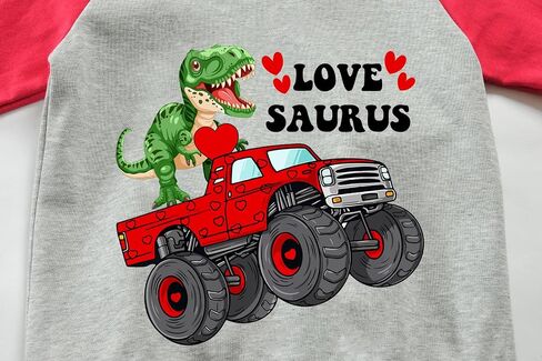 DDSOL Boys Toddler Sweatshirt Tractor Dinosaur Monster Truck Long Sleeve Shirts Pullover Love Hearts Tee Top Kid Clothes in Kuwait