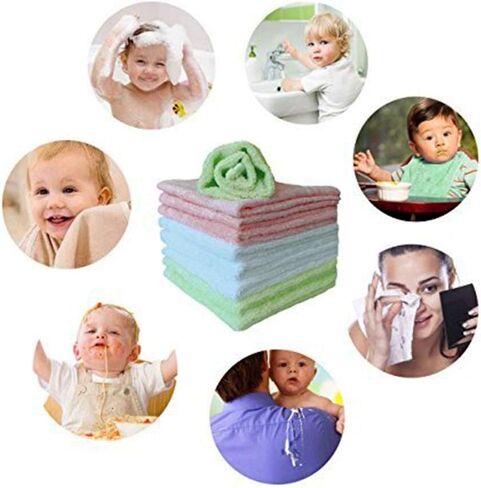 9 PCS Washcloths ، 10''x10 '' uSSORBOBENT BABY WASH CLOTH for NEWBORN - مناشف الوجه الطبيعية الناعمة ، والطفل المولود الجديد والأطفال الصغار ، والمناديل ، والرضع الأساسية ، وسجل الأطفال كدش. in Saudi Arabia