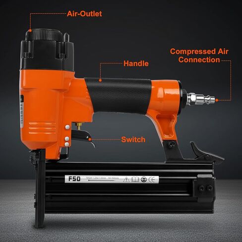 Pneumatic Brad Nailer, Nail Gun, Accepts 18 Gauge 3/8 to 2 Inch Brad Nails in Saudi Arabia