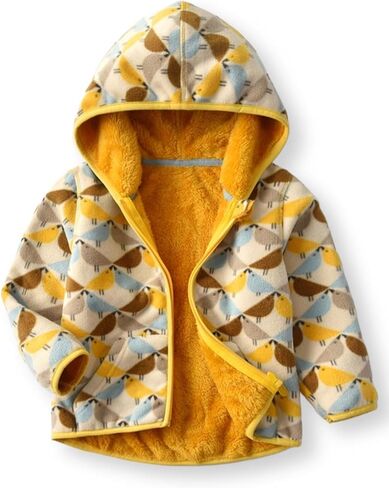 Toddler Printed Polar Fleece hooded Jacket Baby Boys Girls Kids Winter Warm Spring Autumn Outerwear Soft Lightweight in Kuwait