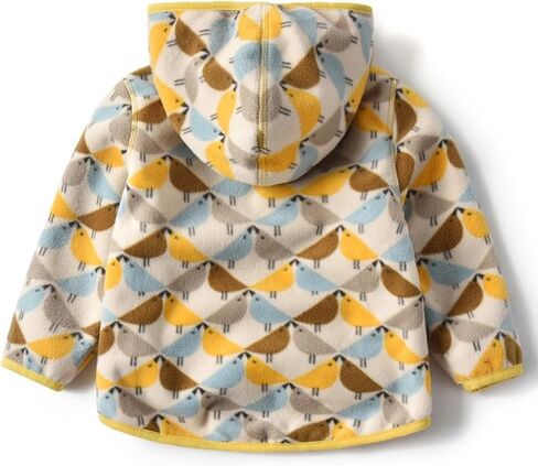 Toddler Printed Polar Fleece hooded Jacket Baby Boys Girls Kids Winter Warm Spring Autumn Outerwear Soft Lightweight in Kuwait