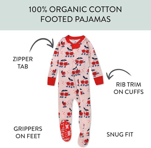 احتفال صدق Babi Baby 'Girls's Pajamas Pajamas Sleeper Zip-PJS 100 ٪ من القطن العضوي in Kuwait