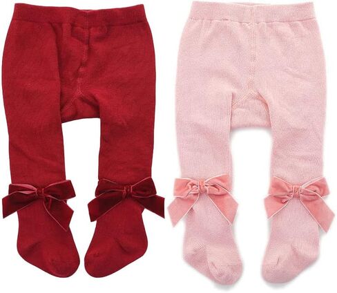 Newborn Baby Girls Tights Infant Toddler Girls Leggings Velvet Bowknot Warm Cotton Stockings Pant Baby Tight Socks in Kuwait