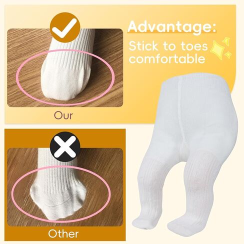 Zando 2 Pack Baby Tights Cotton Knit Cable Tights Toddler Leggings Winter Warm Girls Pantyhose Stockings for Newborns Infants in Kuwait