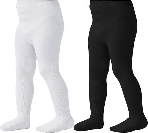 Zando 2 Pack Baby Tights Cotton Knit Cable Tights Toddler Leggings Winter Warm Girls Pantyhose Stockings for Newborns Infants in Kuwait