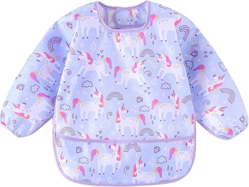 Long Sleeved Bibs, Pack of 5,Lightweight Waterproof Shirt Bibs for Baby Toddler 6-30 Months in Saudi Arabia