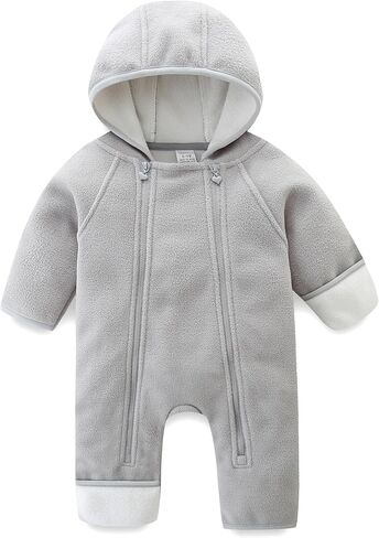 Newborn Baby Fleece Jumpsuit Girls Boys Winter Hooded Coverall Romper Cute Baby Snowsuit Clothes in Saudi Arabia