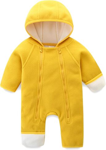 Newborn Baby Fleece Jumpsuit Girls Boys Winter Hooded Coverall Romper Cute Baby Snowsuit Clothes in Saudi Arabia