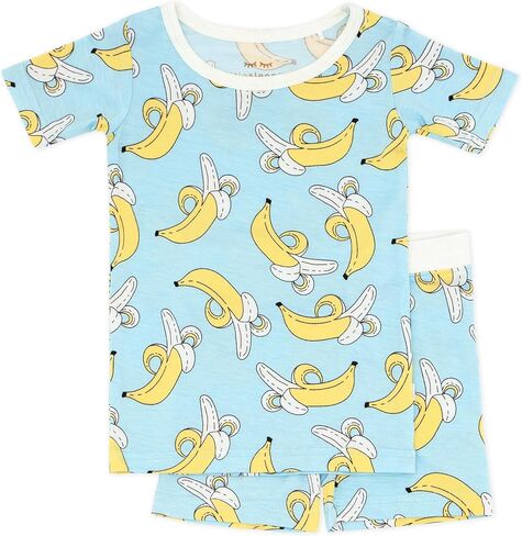 Little Sleepies Short Sleeve Shirt & Shorts Pajama Set for Kids, Viscose Derived from Bamboo Toddler 2-Piece PJs in Kuwait