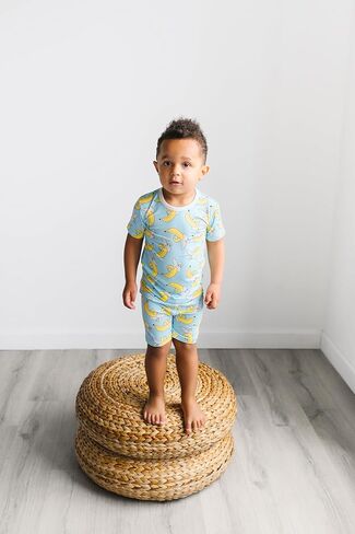 Little Sleepies Short Sleeve Shirt & Shorts Pajama Set for Kids, Viscose Derived from Bamboo Toddler 2-Piece PJs in Kuwait
