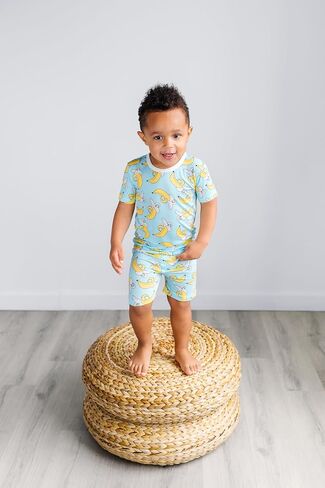 Little Sleepies Short Sleeve Shirt & Shorts Pajama Set for Kids, Viscose Derived from Bamboo Toddler 2-Piece PJs in Kuwait